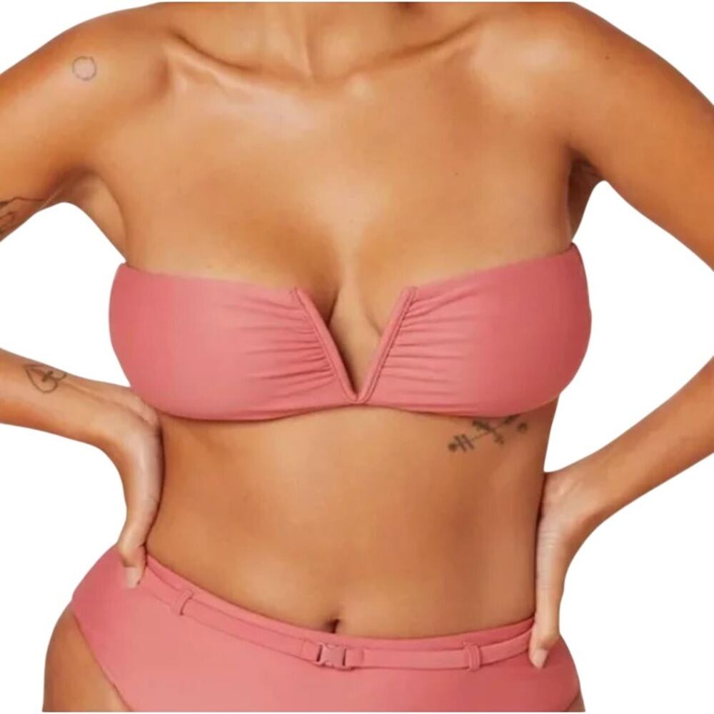 Andie Swim Bikini Top The Scala Bandeau Rose Pink
